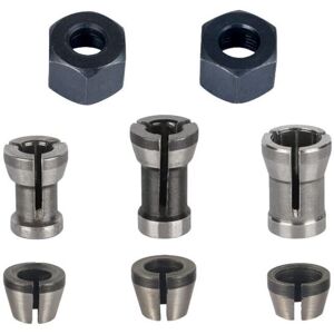TORMATOR Milling Machine Chuck - Set of 8, Flush Trim Chuck Collet (6 mm, 6.35 mm, 8 mm), Router Clamp, Collet Adapters, TORMATOR Milling Machine Chuck - Set of 8, Flush Trim Chuck Collet (6 mm, 6.35 mm, 8 mm), Router Clamp, Collet Adapters,
