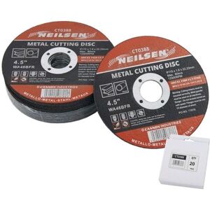 Neilsen 20pc Metal Cutting Discs Ultra Thin 115mm Grinder Blade Disc Steel Neilsen 20pc Metal Cutting Discs Ultra Thin 115mm Grinder Blade Disc Steel