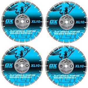 OX TOOLS OX Trade XL-10 12 Inch Segmented Diamond Blades x4 Cutting Discs 300/20mm OX TOOLS OX Trade XL-10 12 Inch Segmented Diamond Blades x4 Cutting Discs 300/20mm