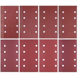 CYSLMUK Pack of 80 sandpaper sheets 93 x 185 mm - 8 holes - Grit 40/60/80/120/180/240/320/400 - for Bosch sander CYSLMUK Pack of 80 sandpaper sheets 93 x 185 mm - 8 holes - Grit 40/60/80/120/180/240/320/400 - for Bosch sander