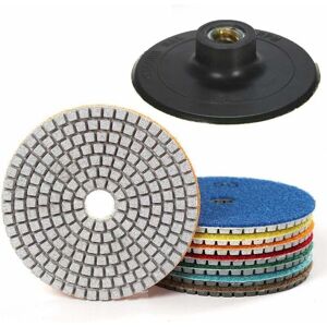SNQ Pieces 4 Inch Polishing Pad Diamond Polishing Disc Pads with Pad Holder for Granite, Concrete, Ceramic SNQ Pieces 4 Inch Polishing Pad Diamond Polishing Disc Pads with Pad Holder for Granite, Concrete, Ceramic