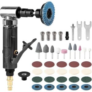 SANS MARQUE Pneumatic grinder, air sander, die grinder, 40-piece pneumatic grinder set, 90-degree bend, with grinding wheel, wool wheel sanding disc, polishing SANS MARQUE Pneumatic grinder, air sander, die grinder, 40-piece pneumatic grinder set, 90-degree bend, with grinding wheel, wool wheel sanding disc, polishing