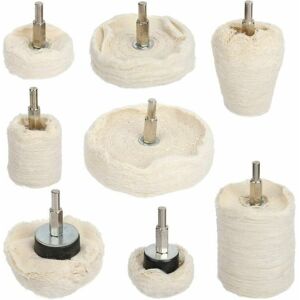 HOOPZI Polishing wheel for drill, 8 pcs Cotton polishing pad for metal (aluminum / stainless steel / chrome / alloy / brass) wood plastic glass ceramic HOOPZI Polishing wheel for drill, 8 pcs Cotton polishing pad for metal (aluminum / stainless steel / chrome / alloy / brass) wood plastic glass ceramic