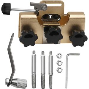 TORMATOR Portable chain sharpener, hand-cranked chainsaw sharpener, high-quality chain sharpener set with 5 grinding heads, gold TORMATOR Portable chain sharpener, hand-cranked chainsaw sharpener, high-quality chain sharpener set with 5 grinding heads, gold