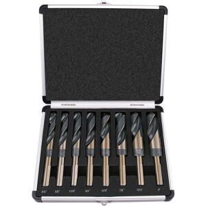 COOCHEER Premium 8-Piece Reduced Shank Drill Bit Set, Silver and Deming, Large Bits in Aluminum Carrying Case, M2 HSS, 135 Degree Slotted Tip Imperial sizes COOCHEER Premium 8-Piece Reduced Shank Drill Bit Set, Silver and Deming, Large Bits in Aluminum Carrying Case, M2 HSS, 135 Degree Slotted Tip Imperial sizes