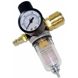 TORMATOR Pressure reducer Compressed air maintenance unit 1/4" pressure regulator with water separator and German quick-connect fittings for compressor filter TORMATOR Pressure reducer Compressed air maintenance unit 1/4" pressure regulator with water separator and German quick-connect fittings for compressor filter