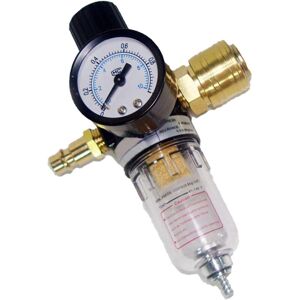 ODIPIE Pressure Reducer Compressed Air Maintenance Unit 1/4' Pressure Regulator with Water Separator and German Quick Couplers for Compressor Filter and ODIPIE Pressure Reducer Compressed Air Maintenance Unit 1/4' Pressure Regulator with Water Separator and German Quick Couplers for Compressor Filter and