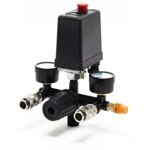 Pressure regulator with pressure switch for compressor. Pressure switch with 2 displays. Pressure regulator with pressure switch for compressor. Pressure switch with 2 displays.