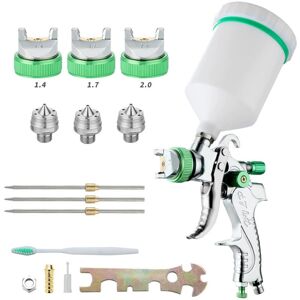 WOIYIC Professional High Pressure Paint Spray Gun Kit Air Spray Gun Gravity Feed Pneumatic Paint Gun HVLP 600CC 1.4MM/1.7MM/2.0MM 3 Size Nozzles WOIYIC Professional High Pressure Paint Spray Gun Kit Air Spray Gun Gravity Feed Pneumatic Paint Gun HVLP 600CC 1.4MM/1.7MM/2.0MM 3 Size Nozzles