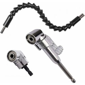 CYSLMUK Right Angle Drill Bit (1PCS Short + 1PCS Long) and 1pc 30cm Flexible Shaft Screwdriver Kit 105 Degree Angle Driver Magnetic Quick Change 1/4-inch Hex CYSLMUK Right Angle Drill Bit (1PCS Short + 1PCS Long) and 1pc 30cm Flexible Shaft Screwdriver Kit 105 Degree Angle Driver Magnetic Quick Change 1/4-inch Hex