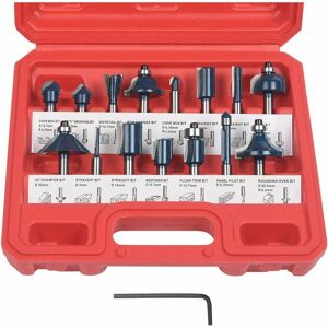 HOOPZI Router Bits, 15 pcs Straight Slotting Cutters, Groove Cutter Set Wood Cutter Cutting Woodworking Tool(Plastic Case) HOOPZI Router Bits, 15 pcs Straight Slotting Cutters, Groove Cutter Set Wood Cutter Cutting Woodworking Tool(Plastic Case)