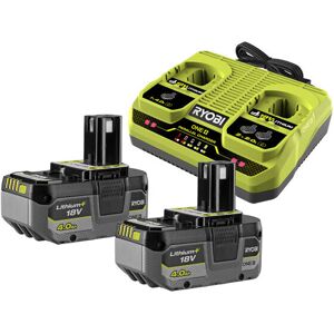 Ryobi - one+ Dual Port Charger Kit (2 x 4.0Ah) 18V RC18240-2C40L Ryobi - one+ Dual Port Charger Kit (2 x 4.0Ah) 18V RC18240-2C40L
