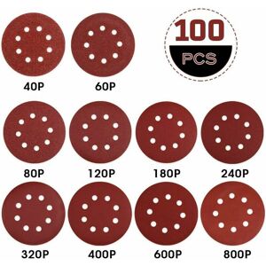 DEWDAT Sandpaper Sanding Disc 125 mm-100 pcs Sanding Discs 40/60/80/120/180/240/320/400/600/800 Ideal for Sanding/Polishing/Derusting DEWDAT Sandpaper Sanding Disc 125 mm-100 pcs Sanding Discs 40/60/80/120/180/240/320/400/600/800 Ideal for Sanding/Polishing/Derusting