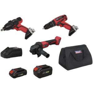 Sealey CP20VCOMBO1EU 3 x SV20 Cordless Power Tool Kit 20V Euro Plug 2 Batteries Sealey CP20VCOMBO1EU 3 x SV20 Cordless Power Tool Kit 20V Euro Plug 2 Batteries