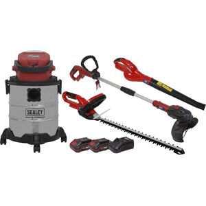 Sealey - CP20VCOMBO3 4 x SV20 Series Cordless Garden Power Tool Kit 20V - 2 Batteries Sealey - CP20VCOMBO3 4 x SV20 Series Cordless Garden Power Tool Kit 20V - 2 Batteries