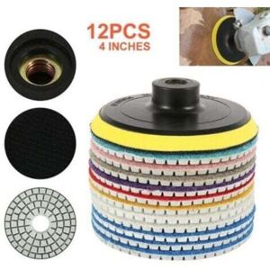 MCBOSON Set of 12 Diamond Polishing Pads - Heat Resistant for Granite, Marble and Ceramics MCBOSON Set of 12 Diamond Polishing Pads - Heat Resistant for Granite, Marble and Ceramics