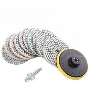 TORMATOR Set of 12 wet and dry diamond polishing discs - 4" - For granite, marble, concrete, stone, etc. TORMATOR Set of 12 wet and dry diamond polishing discs - 4" - For granite, marble, concrete, stone, etc.