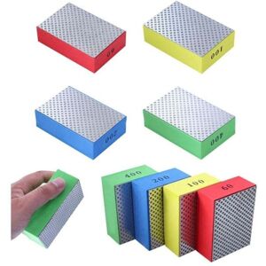 SNQ Set of 4 hand diamond polishing pads, sanding blocks for stone, ceramic, tile, glass, 4 levels of roughness – 60 100 200 400 (silver side) SNQ Set of 4 hand diamond polishing pads, sanding blocks for stone, ceramic, tile, glass, 4 levels of roughness – 60 100 200 400 (silver side)