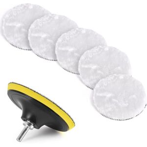 TEHTUY Set of 7 150mm wool polishing pads, car polishing sponge with M14 drill bit for polishing and wax grinding TEHTUY Set of 7 150mm wool polishing pads, car polishing sponge with M14 drill bit for polishing and wax grinding