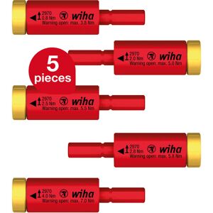 Torque set easyTorque adapter electric for slimBits and slimVario® holder, 5-pcs. (41479) - Wiha Torque set easyTorque adapter electric for slimBits and slimVario® holder, 5-pcs. (41479) - Wiha