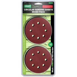 Trade 115mm Circular Mixed Grit Sanding Sheets - Pack of 50 - Smart Trade 115mm Circular Mixed Grit Sanding Sheets - Pack of 50 - Smart