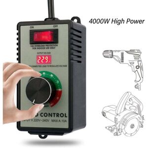 TEHTUY Speed Controller, Electronic Digital Display Controller, Suitable for Hand Drill/Polisher/Fan, AC220-240V 4000W Stepless Speed Control Switch TEHTUY Speed Controller, Electronic Digital Display Controller, Suitable for Hand Drill/Polisher/Fan, AC220-240V 4000W Stepless Speed Control Switch