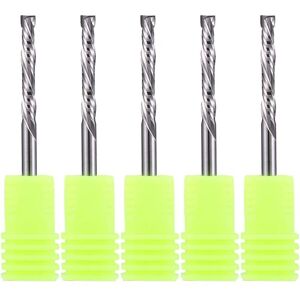 Memkey - Spiral Carbide Drill Bit - Two-Way Cut - Dimensions: 3.175 x 22 mm - for cnc Printing Wood Routers, 5-Piece Set Memkey - Spiral Carbide Drill Bit - Two-Way Cut - Dimensions: 3.175 x 22 mm - for cnc Printing Wood Routers, 5-Piece Set