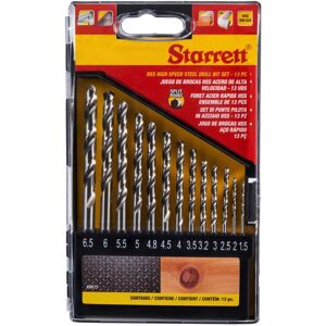 Hss Split Point Drill Bit Set, 13 Piece - Starrett Hss Split Point Drill Bit Set, 13 Piece - Starrett