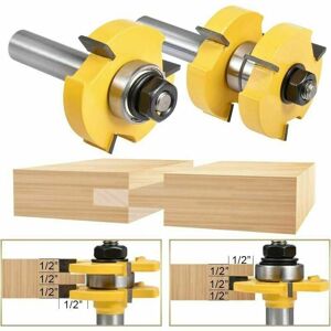 Jalleria - t Shaped Groove & Tongue Router Bits Sets Woodworking Router Tool (2pcs/set, Shank Diameter: 12.7mm) Jalleria - t Shaped Groove & Tongue Router Bits Sets Woodworking Router Tool (2pcs/set, Shank Diameter: 12.7mm)
