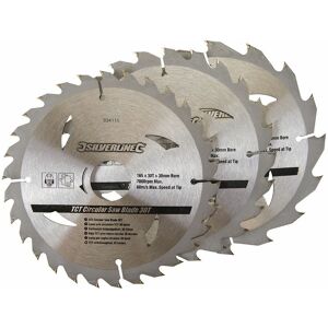 Silverline - tct Circular Saw Blades 16, 24, 30T 3pk - 165 x 30 - 20, 16, 10mm Rings Silverline - tct Circular Saw Blades 16, 24, 30T 3pk - 165 x 30 - 20, 16, 10mm Rings