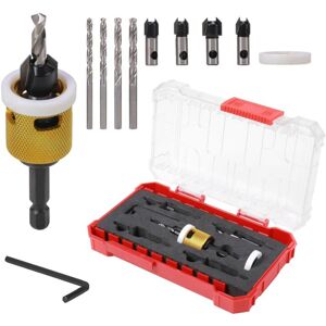 TLILY Tipped Countersink Drill Bits Set with Low Friction Depth Stop, 1/4in Quick Change for Wood, Plastic TLILY Tipped Countersink Drill Bits Set with Low Friction Depth Stop, 1/4in Quick Change for Wood, Plastic