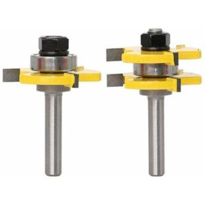 Tongue and groove router bit set, 3 flutes, 12mm shank, T-shaped wood router bit, woodworking tools Tongue and groove router bit set, 3 flutes, 12mm shank, T-shaped wood router bit, woodworking tools