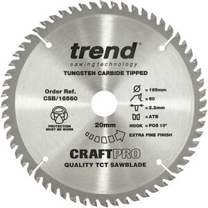 Trend Circular Saw Blade - 165mm, 60T, TCT Trend Circular Saw Blade - 165mm, 60T, TCT