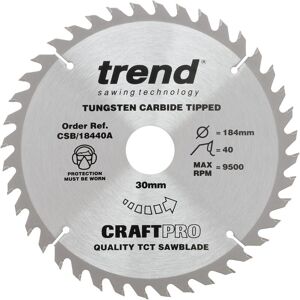 Trend - CSB/18440A tct Craft Saw Blade 184mm x 40 Teeth x 30mm Hitachi C7ST C7SB2 Trend - CSB/18440A tct Craft Saw Blade 184mm x 40 Teeth x 30mm Hitachi C7ST C7SB2