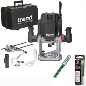 Trend T12ELK 110V Variable Speed Plunge Router Soft Start 2100W X2 C153 Cutters Trend T12ELK 110V Variable Speed Plunge Router Soft Start 2100W X2 C153 Cutters