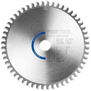 205767 Saw Blade Aluminium/Plastics hw 168 x 1.8 x 20 f/fa 52 for TS60 k, tsv 60 k, csc-sys 50 - Festool 205767 Saw Blade Aluminium/Plastics hw 168 x 1.8 x 20 f/fa 52 for TS60 k, tsv 60 k, csc-sys 50 - Festool