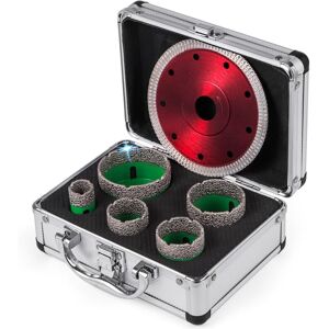 VEVOR Diamond Drill Bit 5Pcs Diamond Hole Saw Set M14 22/35/40/50/65mm with 2 Saw Blade, Hole Saw Cutter Drill Bits, Drilling Tool for Drill Core Tiles VEVOR Diamond Drill Bit 5Pcs Diamond Hole Saw Set M14 22/35/40/50/65mm with 2 Saw Blade, Hole Saw Cutter Drill Bits, Drilling Tool for Drill Core Tiles
