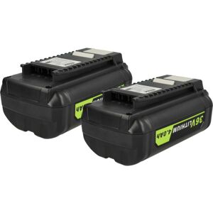vhbw 2x Battery compatible with Ryobi 625 CFM, R40402, RBC36X20B, 500 CFM, 40V VAC ATTACK Leaf Mulcher Power Tools (4000 mAh, Li-Ion, 36 V) vhbw 2x Battery compatible with Ryobi 625 CFM, R40402, RBC36X20B, 500 CFM, 40V VAC ATTACK Leaf Mulcher Power Tools (4000 mAh, Li-Ion, 36 V)
