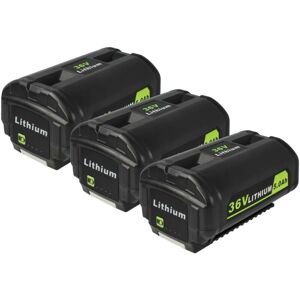 vhbw 3x Battery compatible with Ryobi 40V Backpack Blower, 40V 500 CFM Jet Fan, 40V Lithium Brushless Power Tools (5000 mAh, Li-Ion, 36 V) vhbw 3x Battery compatible with Ryobi 40V Backpack Blower, 40V 500 CFM Jet Fan, 40V Lithium Brushless Power Tools (5000 mAh, Li-Ion, 36 V)