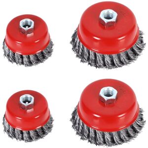 Aougo - Wire Brush Cleaning, 4pcs Conical Brush for Angle Grinder, Twisted Steel Sanding Brush for Angle Grinder(Diameter 75mm and 100mm, M14) Aougo - Wire Brush Cleaning, 4pcs Conical Brush for Angle Grinder, Twisted Steel Sanding Brush for Angle Grinder(Diameter 75mm and 100mm, M14)