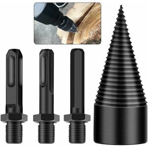 Dewdat - Wood Splitter Cone Screw Drill Shank Step Drill Bit Wood Cutter Log Splitter Tapered Steel Drill Bit High Speed 42-16cm Dewdat - Wood Splitter Cone Screw Drill Shank Step Drill Bit Wood Cutter Log Splitter Tapered Steel Drill Bit High Speed 42-16cm
