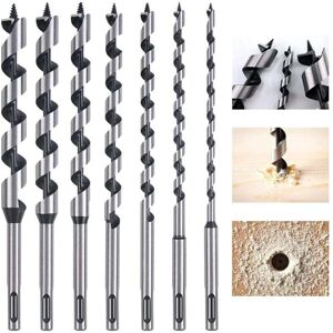 GOTRAYS Wood Twist Drill Bit, 7PCS SDS-Plus Wood Drill Bits Set Carbon Steel Spiral Hole Cutter Woodworking Tool Kit, Tool with Diameter 6mm / 8mm / 10mm / GOTRAYS Wood Twist Drill Bit, 7PCS SDS-Plus Wood Drill Bits Set Carbon Steel Spiral Hole Cutter Woodworking Tool Kit, Tool with Diameter 6mm / 8mm / 10mm /