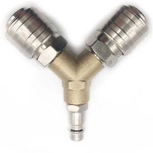 FLYME Ymyny Compressor Fitting, Compressed Air Distributor, 1/4 Compressed Air Fitting 3 Way Quick Release Compressed Air Connector with Male Thread y FLYME Ymyny Compressor Fitting, Compressed Air Distributor, 1/4 Compressed Air Fitting 3 Way Quick Release Compressed Air Connector with Male Thread y