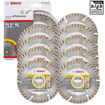 10 X Bosch Pro Universal Grinder Diamond Blade High Speed 4.5"" 115mm x 22mm Bore 10 X Bosch Pro Universal Grinder Diamond Blade High Speed 4.5"" 115mm x 22mm Bore