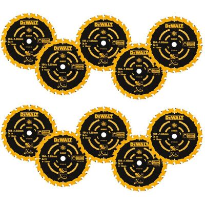 Dewalt - 10 x DT10302 Circular Saw Blades 184 x 16 x 24T Extreme Framing DWE560 Dewalt - 10 x DT10302 Circular Saw Blades 184 x 16 x 24T Extreme Framing DWE560