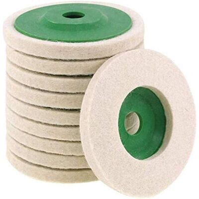 BEIJIYI 10pcs 100mm diameter wool polishing disc, polishing pad, hole dia 16mm BEIJIYI 10pcs 100mm diameter wool polishing disc, polishing pad, hole dia 16mm
