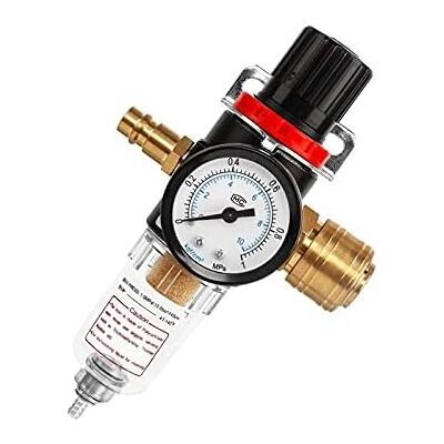 WDDNAOT 1/4 1/4 Air Regulator, Compressor Air Filter Regulator, Moisture Trap, Water Separator, Air Pressure Regulator, Water Lubricator for Compressor and WDDNAOT 1/4 1/4 Air Regulator, Compressor Air Filter Regulator, Moisture Trap, Water Separator, Air Pressure Regulator, Water Lubricator for Compressor and