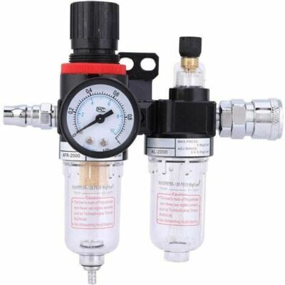 Gotrays - 1/4' Air Filter Pressure Regulator Oil Water Separator Air Filter Air Compressor Air Compressor Filter with Lubricator Cup for System Gotrays - 1/4' Air Filter Pressure Regulator Oil Water Separator Air Filter Air Compressor Air Compressor Filter with Lubricator Cup for System