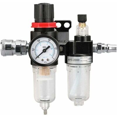SNQ 1/4" Compressed Air Filter Regulator Pressure Moisture Trap Oil Water Lubricator Separator Reducer Compressor Pneumatic Gas Gauge Connector SNQ 1/4" Compressed Air Filter Regulator Pressure Moisture Trap Oil Water Lubricator Separator Reducer Compressor Pneumatic Gas Gauge Connector