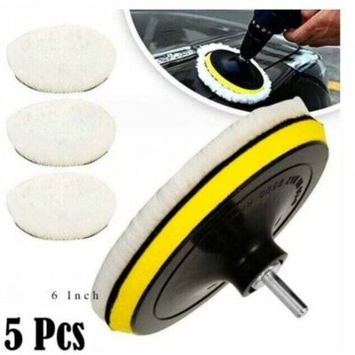 SJQKA 150mm wool polishing pads, polishing discs, polishing sponge pads, car polishing set with M14 connecting rod for polishing, sanding, and waxing cars SJQKA 150mm wool polishing pads, polishing discs, polishing sponge pads, car polishing set with M14 connecting rod for polishing, sanding, and waxing cars